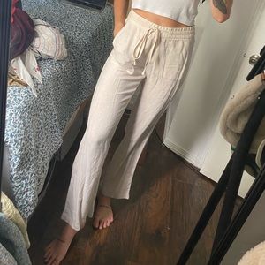 White linen trousers